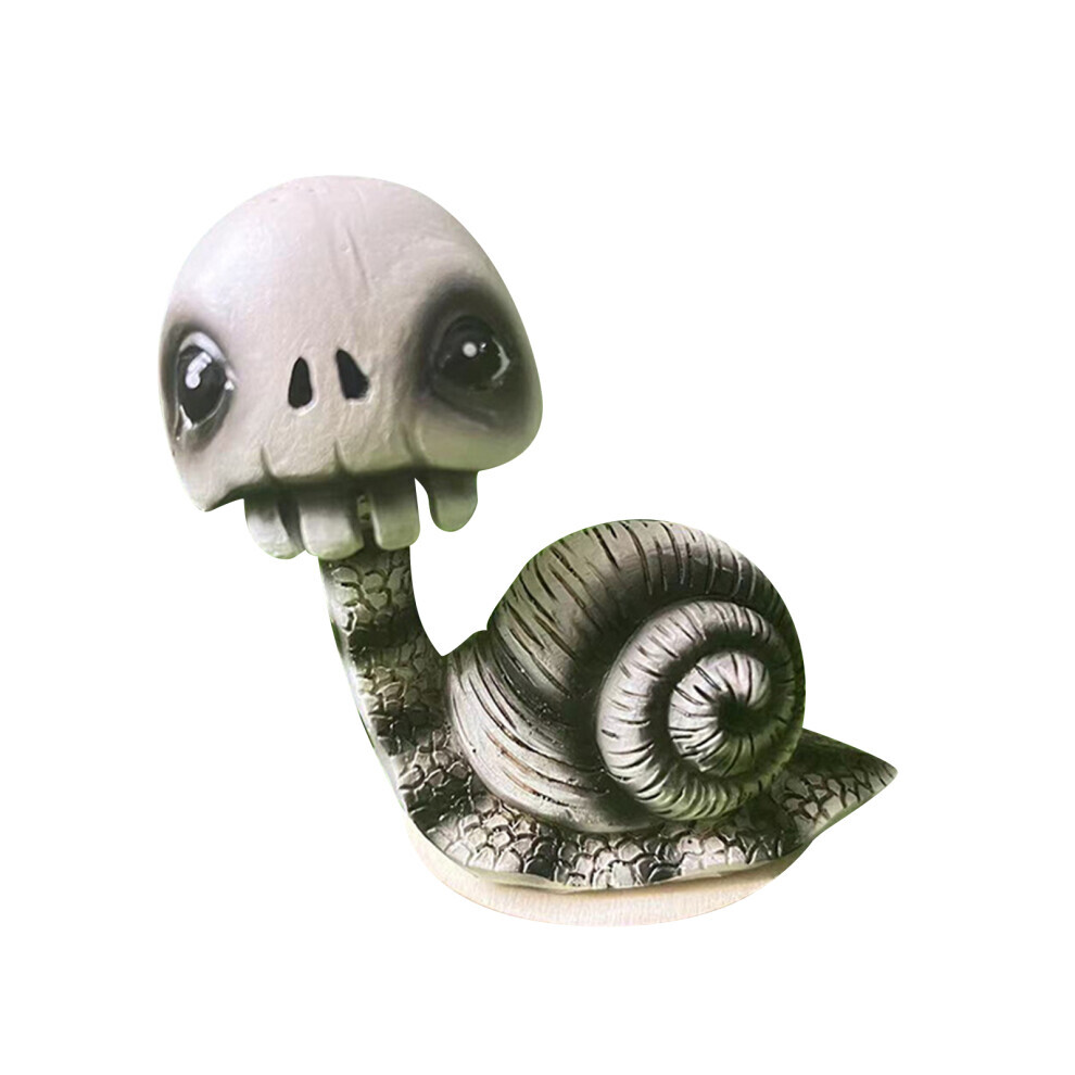 Shaking Head Snail Skull Resin Ornament for Halloween