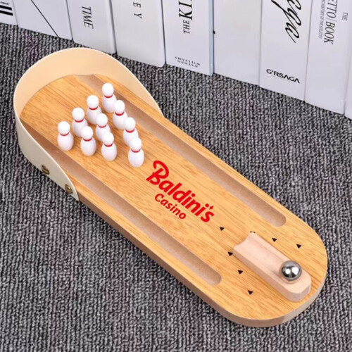 Mini Wooden Desktop Bowling Game - Fun for All Ages 2