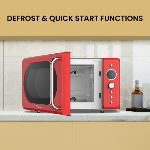 Koolatron Retro Microwave Oven, 20L 700W, 8 Pre-set Modes, Red 1