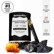 Shilajit Honey Sticks | Lab-Tested for Purity | Helps Improve Energy & Stamina | 30 Shilajit Honey Packs | Dietary Supplement