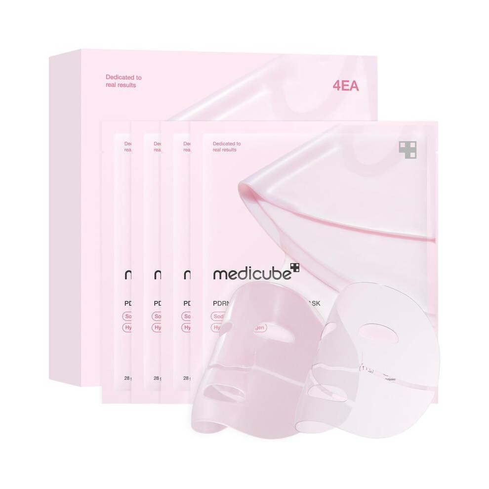 PDRN Pink Collagen Gel Mask (4 sheets) | Salmon DNA, Color Changing, Pink Glow, Collagen, Facial Mask, Korean Skincare