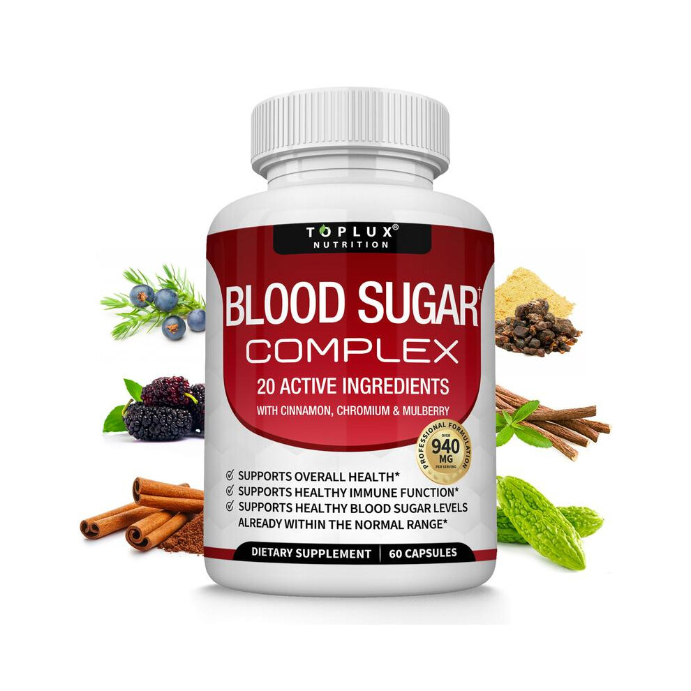 Blood Sugar Complex 20 Vitamins & Minerals Support Overall Health