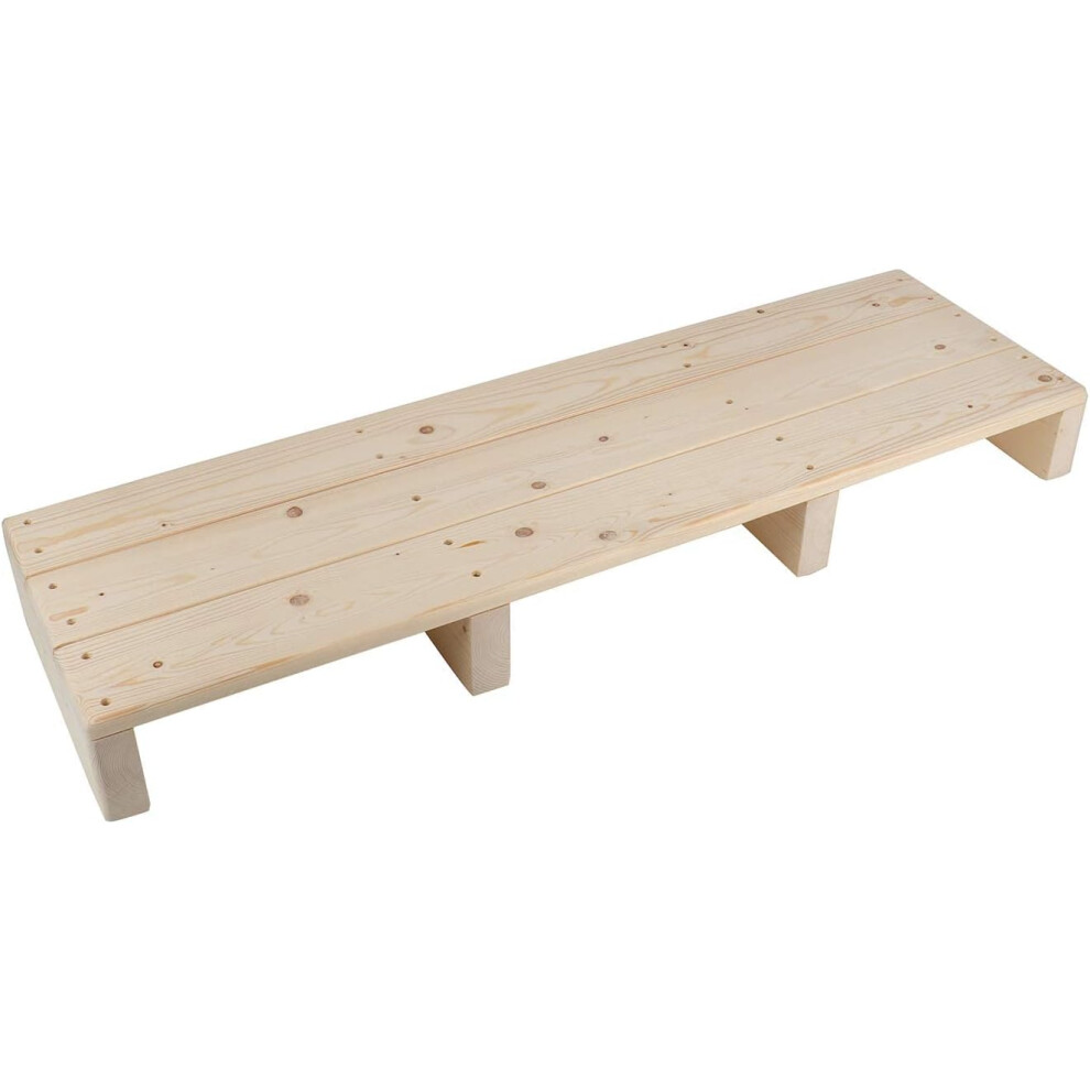 Wooden Step Stool with Slip-Resistant Pads 100 x 30 x 11 cm Solid Wooden Mobility Step Stool for Kids & Adults, Long Footstool Helper for Bathroom