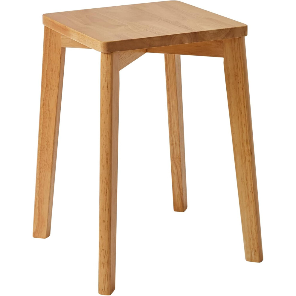(1, Log Wood) Square Wooden Stool, Stacking Stools, Solid Wood Makeup Stool, Small stool for Home, Kitchen, Office, Classroom, 29x44x33cm RF-1501