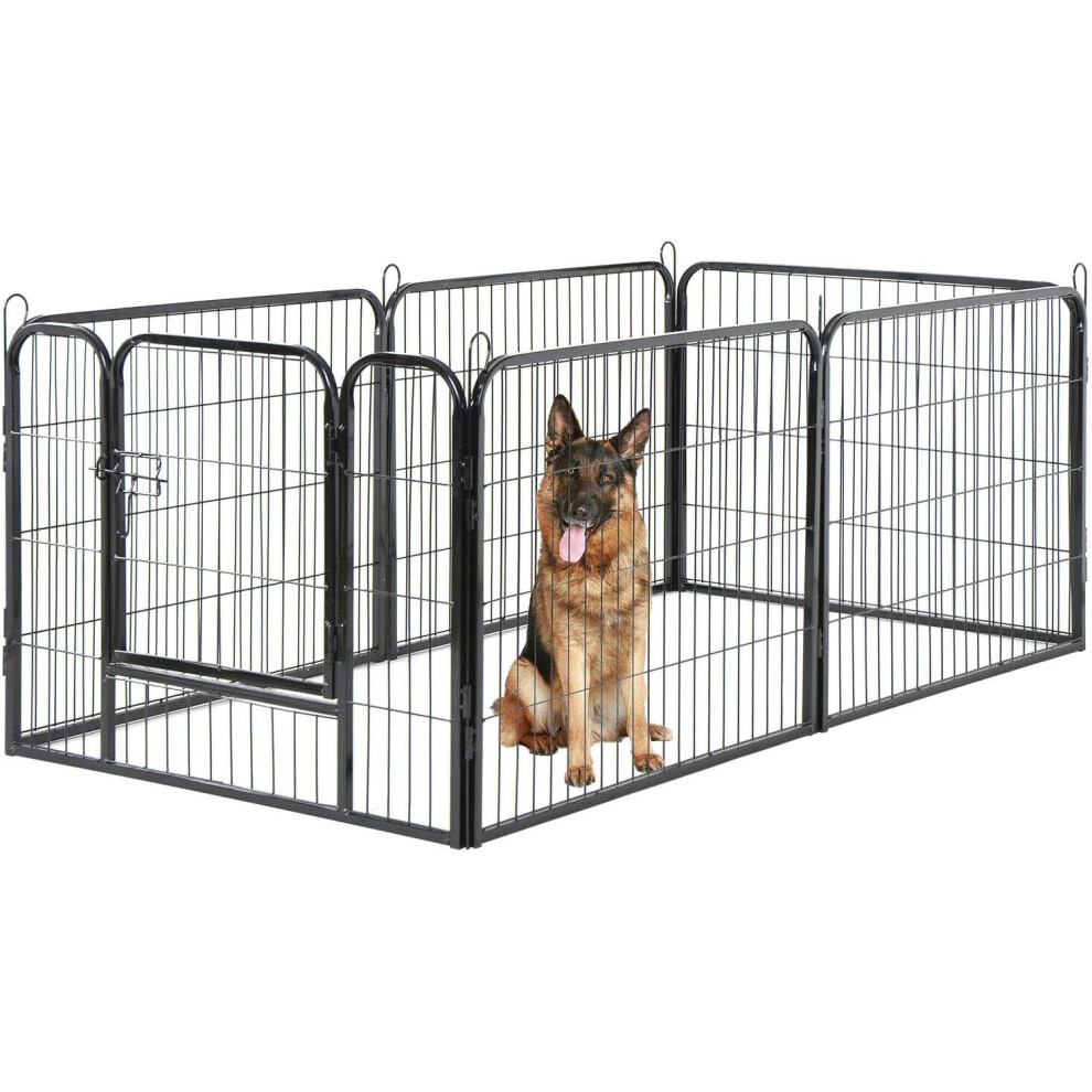 (Large, Black Hammered) Extra Heavy Duty Puppy Play Pen 6 x Panel Playpen Indoor/Outdoor Dog Puppy Whelping Pen Pens (LARGE)