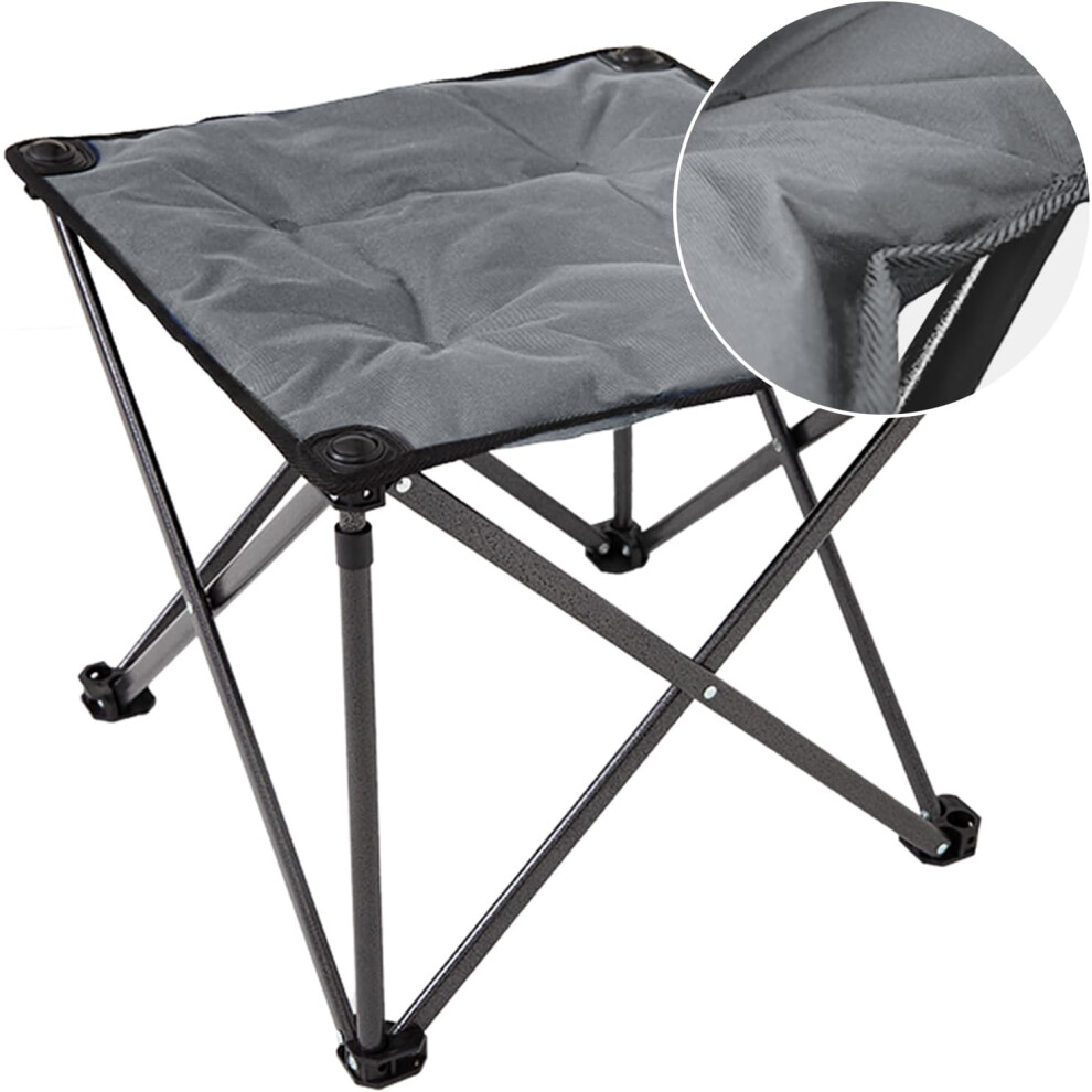 (Grey-1 Pack) Oversized Camping Stool, 330 Lbs Foot Rest Padded Collapsible Camping Chair Portable Lawn Foldable