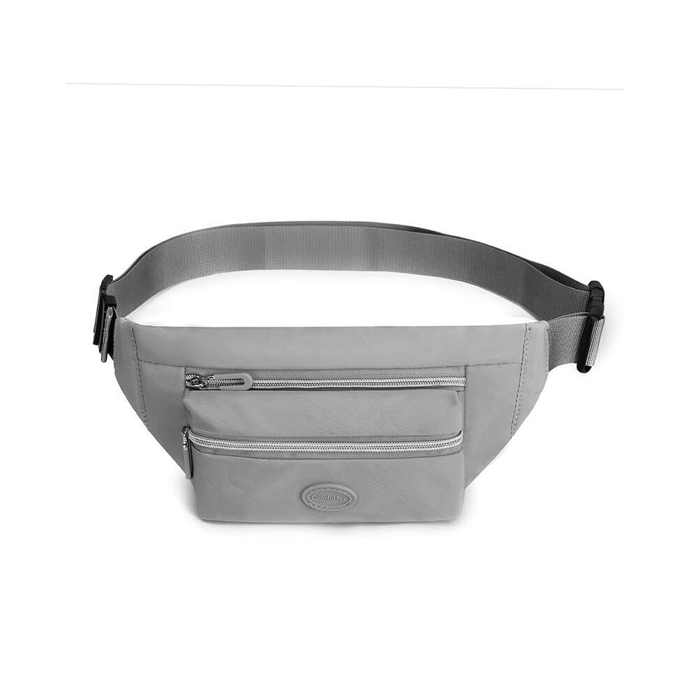 Elosung Grey Casual Chest Bag Water Resistant Compact Waist Pack For Women With Strap Waist Packs & Bags-image-OPC-PGGDQWQ-NEW