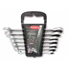Ensemble de clés plates à œil - ROCKFORCE - RF-51072 - 7 pièces (8-19 mm) - Acier Chrome‑Vanadium CrV - Double fonctionnalité