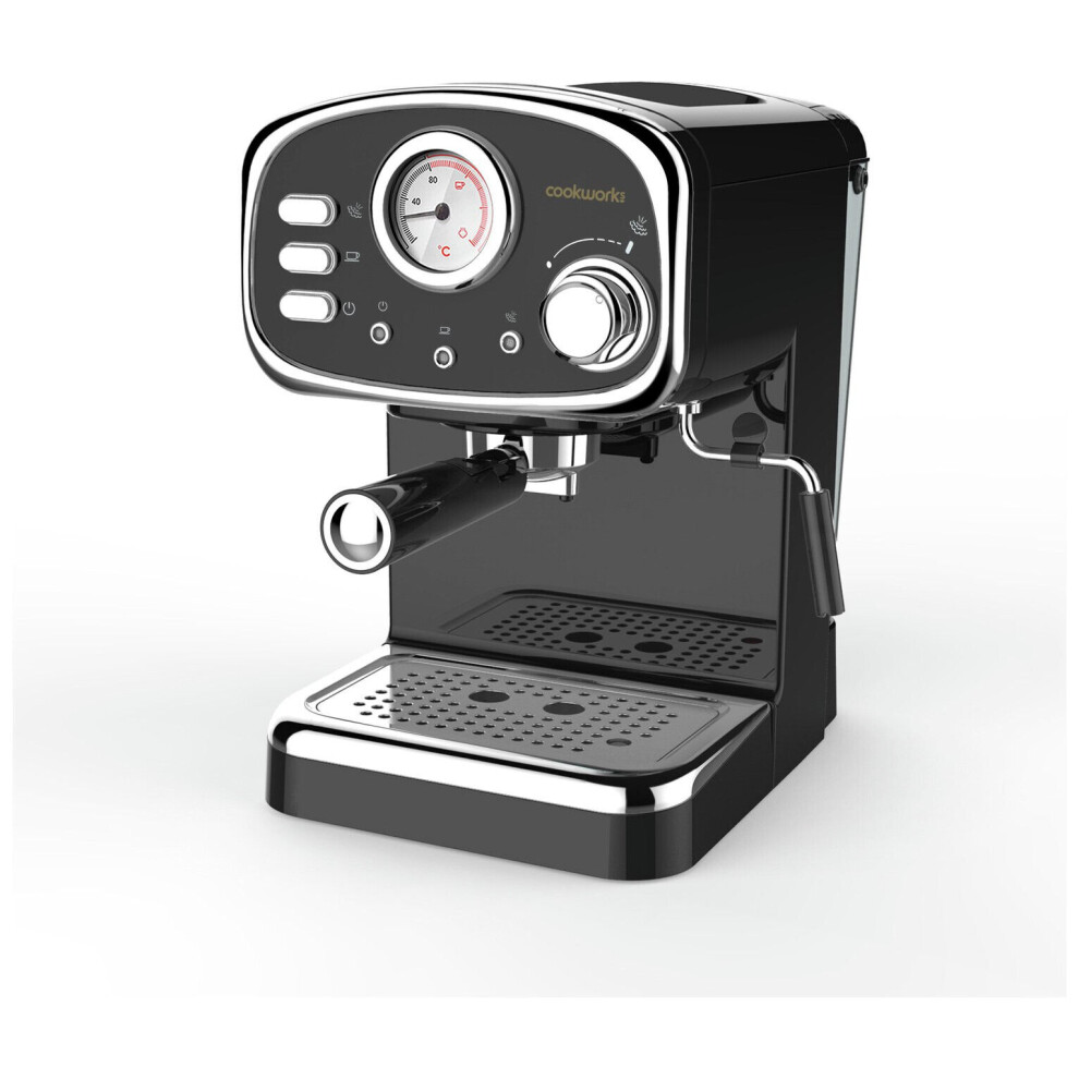 Cookworks CM5013B-GS Espresso Coffee Machine Espresso Maker 1.2L 1100w