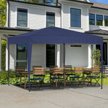 (Blue) Birchtree Waterproof Pop Up Garden Gazebo - 3 x 3m