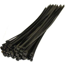 Cable Ties 300mm x 4.8mm Black Pack of 60 Strong Nylon for Indoor Outdoor Use