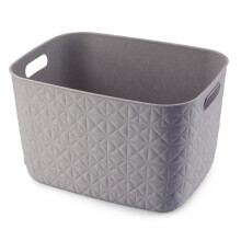 Softex Large Storage Basket 19L Taupe Plastic for Home Office Indoor Use