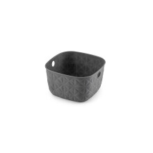 Softex Extra Small 3L Dark Grey Plastic Basket with Handles for Small Spaces