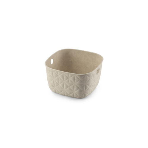 Softex Extra Small 3L Chalk White Plastic Basket with Handles for Small Spaces