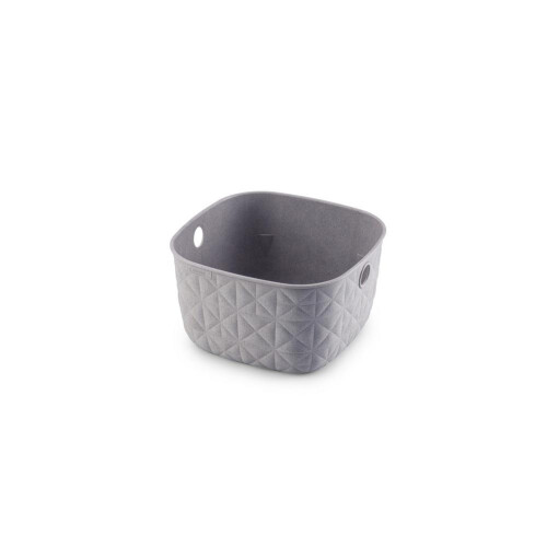 Softex Extra Small 3L Taupe Plastic Basket with Handles for Small Spaces