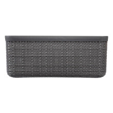 Jute Small Basket 5L Dark Grey Eco Friendly Plastic Storage for Home Office