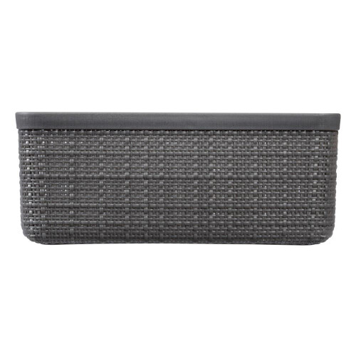 Jute Small Basket 5L Dark Grey Eco Friendly Plastic Storage for Home Office