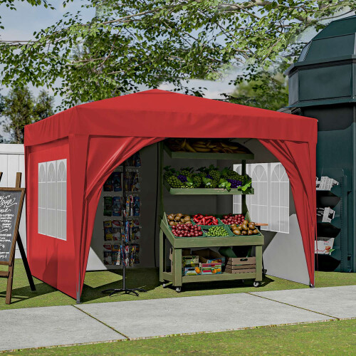 Birchtree (Red) Birchtree Waterproof Pop Up Garden Gazebo - 3 x 3m 2