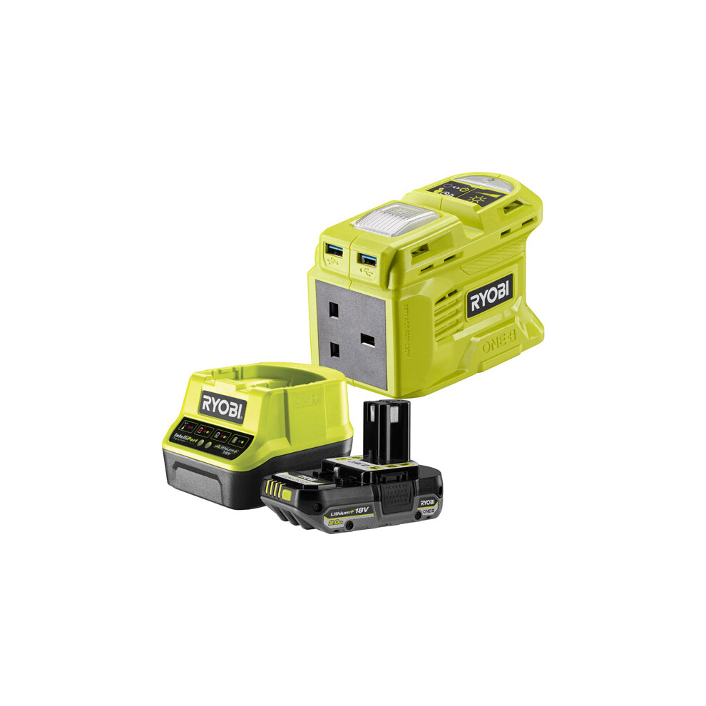 Ryobi 18V ONE+ Cordless Battery Inverter Kit (1 x 2.0Ah)