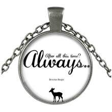 (Gray)Harry Potter Snape Nach all dieser Zeit Immer Halskette Sanduhr Anhänger Kette