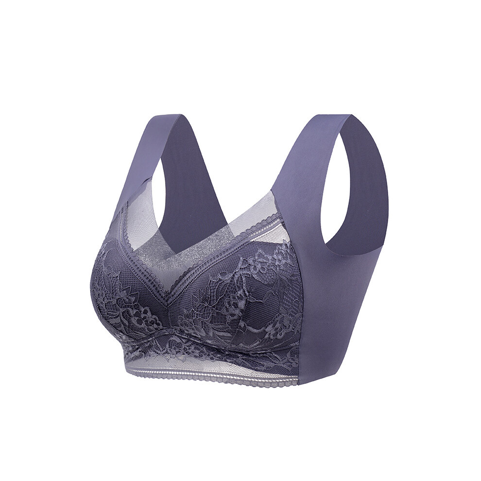 (Blue, 2L 50-60kg) L-6L Women Bra Push Up Ice Silk Bralette Lace Summer Bras Plus Size Underwear