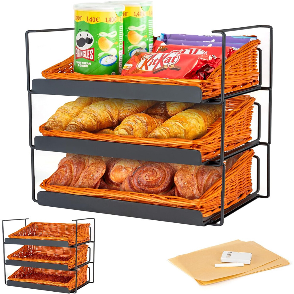 Bread Basket | Fruit Basket | Willow Basket Display For Kitchen Counter Storage