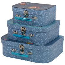 3Pc Childrens Kids Space Theme Print Mini Suitcase