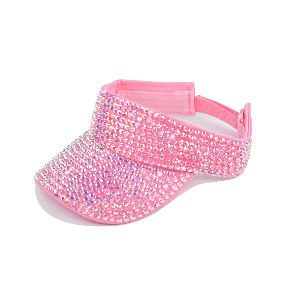 (pink, 56-58CM) Women hats Empty Top Summer cap luxury gorros Sunhat visors ladies caps Hip Hop hat Outdoor Rhinestone Hat Beach chapeu feminino-image-OPC-PGGGC2N-NEW