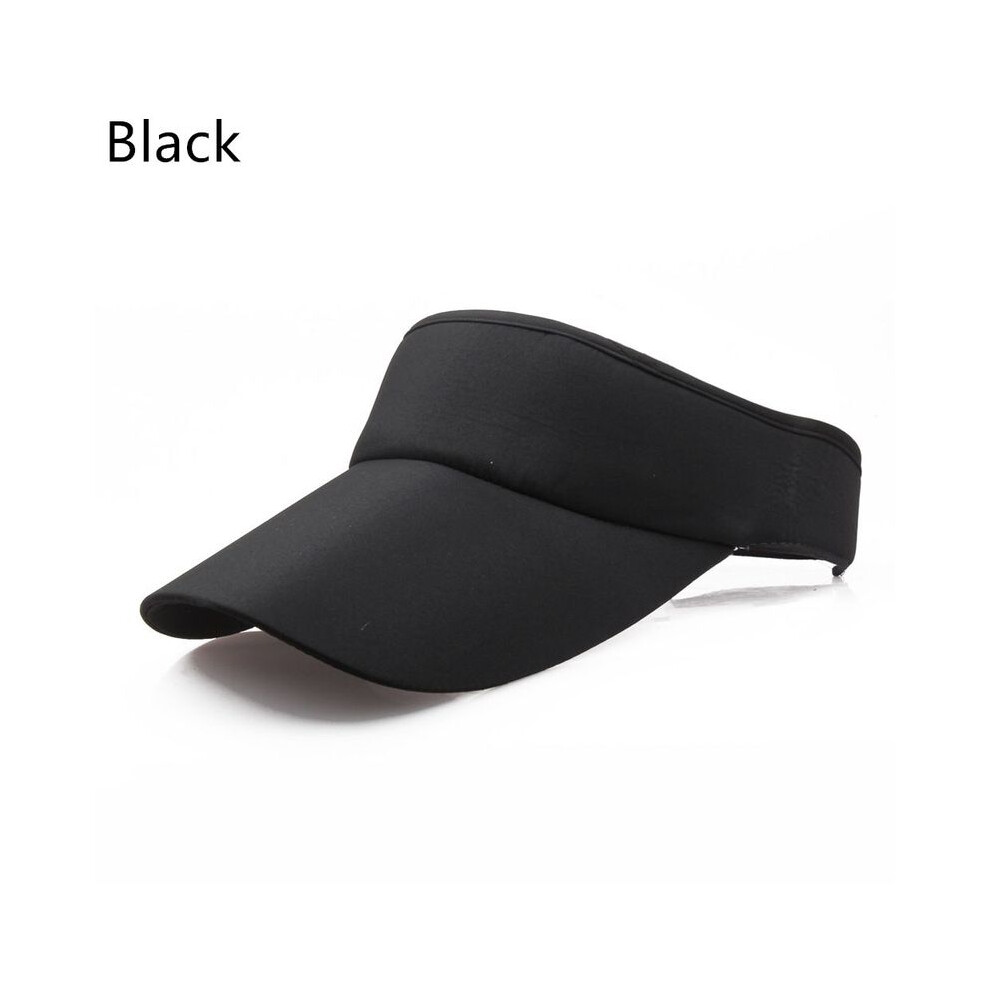 (black) Summer Empty Top Sun Visor Hat Foldable Sport Running Hat Adjustable Sports Tennis Golf Headband Cap Unisex Quick Dry Hat-image-OPC-PGGGFHX-NEW