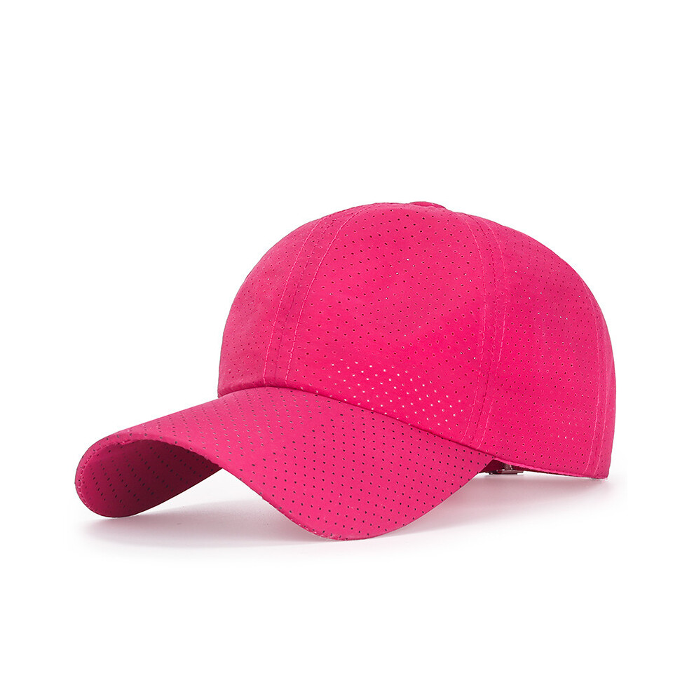 (Rose color, Adjustable) Men Women Summer Baseball Cap Quick Drying Hats Unisex Breathable Sport Pure Color Snapback Hat Bone Baseball Hat-image-OPC-PGGGHKM-NEW