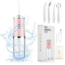 (Best Sellers-Pink) Powerful Water Oral Waterpick Irrigator Jet Ultrasound Air Ipx7 Waterproof Mouthwash Machines Dental Floss Flosser Irigator