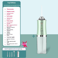(Style-B-Green) Portable Smart Electric Oral Irrigator Water Flosser 4 Jets 3 Modes Rechargeable Dental Water Jet Irrigator Dental Teeth Cleaner