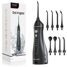 (oral irrigator) Dental Water jet F18,4 Modes,8 Nozzles,260ML Water Tank IPX7 Waterproof Cordless Portable USB Rechargeable Teeth Deep Cleaning