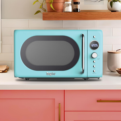 Koolatron Retro Microwave Oven, 20L 700W, 8 Pre-set Modes, Blue 1