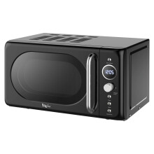 Retro Microwave Oven, 20L 700W, 8 Pre-set Modes, Black