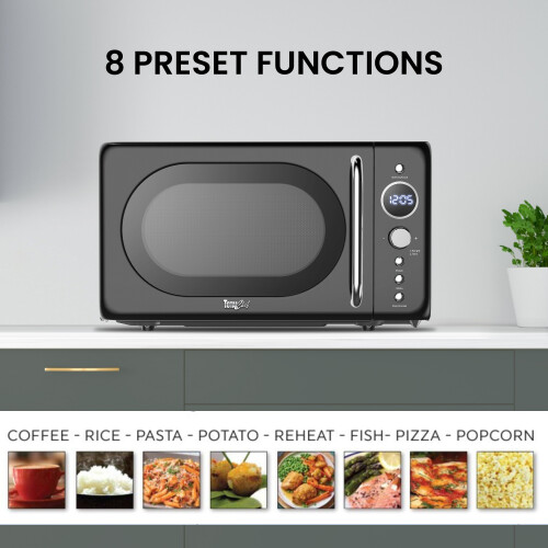 Koolatron Retro Microwave Oven, 20L 700W, 8 Pre-set Modes, Black 2