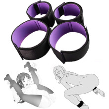 (Purple) Sexy Handcuffs BDSM Kit Sexy Bondage Restraint Set Adjustable Hand Wrist and Thigh Cuffs Bedroom SM Erotic Restraints Sex Toys for Lovers Couples