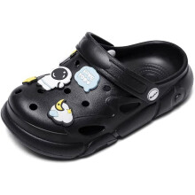 (Black, 13 Little Kid) Kids Clogs Boys Girls Astronaut Clogs Slippers Cartoon Garden Sandals Summer Beach Pool Outdoor Shoes