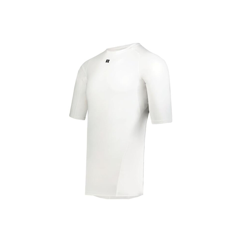 Russell R21CPM.WHI.2XL Half Sleeve Compression T-Shirt, White - 2XL