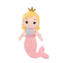 (Pink, 30cm/11.8in) Plush Crown Mermaid Toy Stuffed Doll Home Decor Sofa Cushion Multi Color Gifts