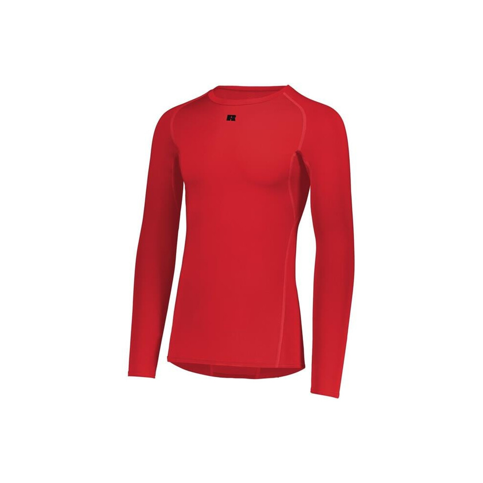 Russell R20CPM.TRR.M Long Sleeve Compression T-Shirt, True Red - Medium