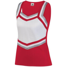 Augusta Sportswear 9141.M14.M Girls Pike Shell, Red, White & Metallic Silver - Medium
