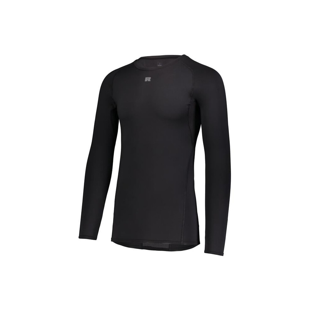 Russell R20cpm.blk.m Long Sleeve Compression T-Shirt, - Medium Black