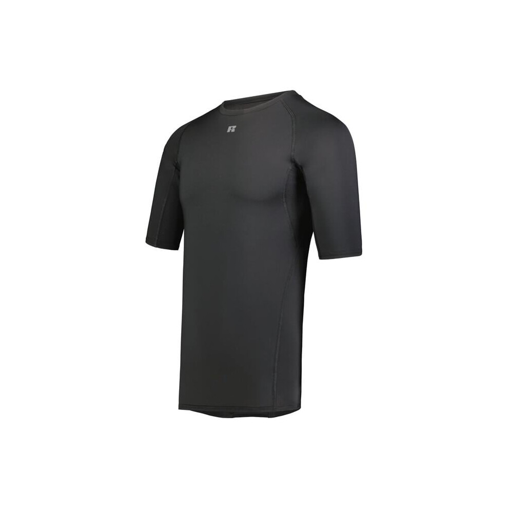 Russell R21cpm.blk.m Half Sleeve Compression T-Shirt, - Medium Black