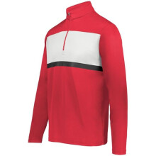 Holloway 222591.408.S Prism Bold 0.25 Zip Pullover, Scarlet & White - Small