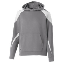 Holloway 229646.N13.XL Youth Prospect Hoodie, Charcoal Heather & White - Extra Large