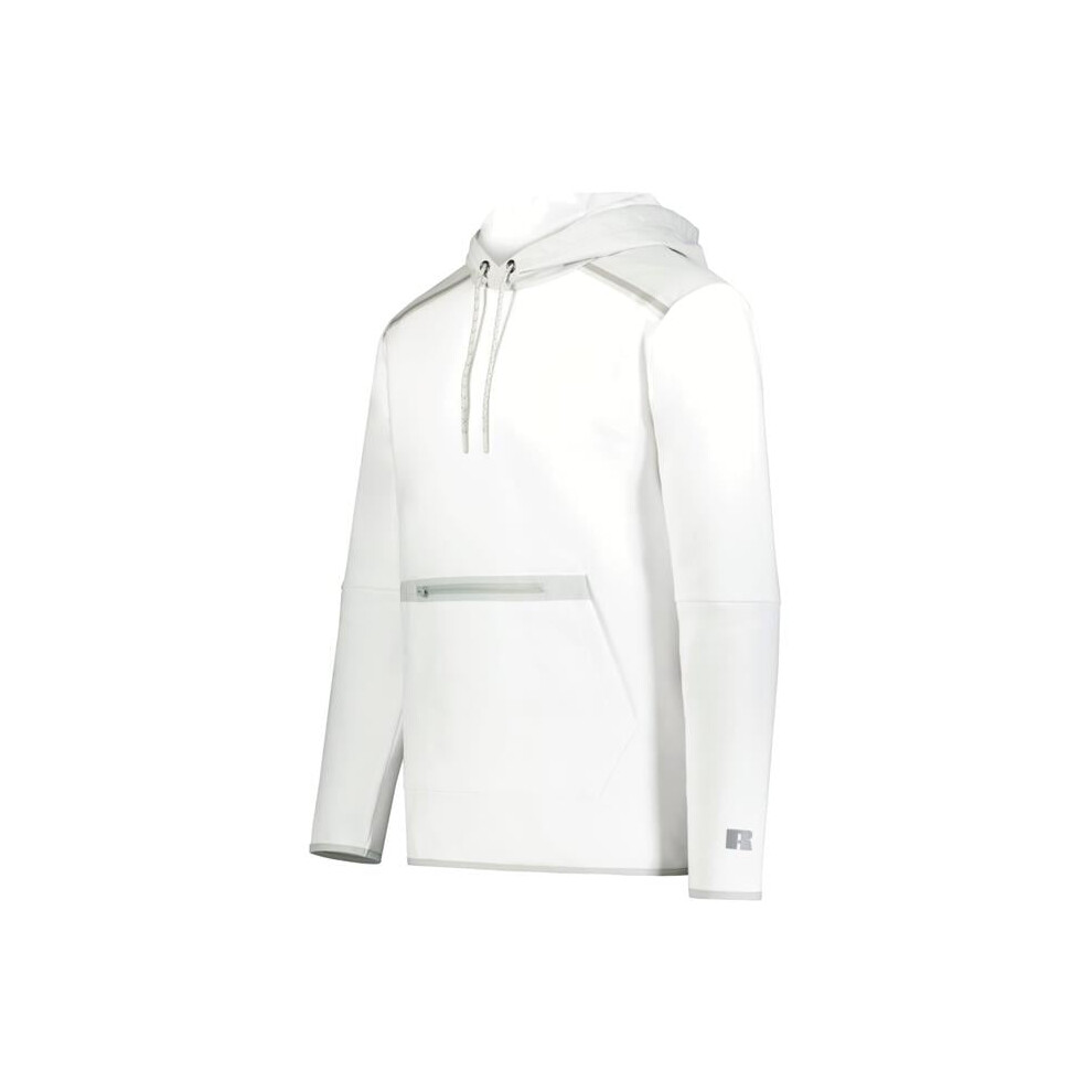 Russell R23tfm.a9b.4xl Legend Tech Fleece Hoodie, White & Grid Iron Silver - 4XL White,Silver