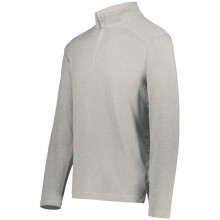 Holloway 223553.013.3XL Ventura 0.25 Zip Pullover, Grey Heather - 3XL