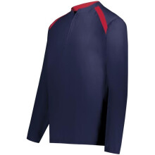 Holloway 229595.S20.2XL Clubhouse Pullover, Navy & Scarlet - 2XL