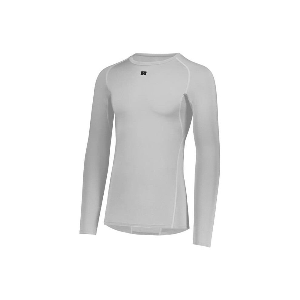 Russell R20cpm.gsv.2xl Long Sleeve Compression T-Shirt, Grid Iron - 2XL Silver